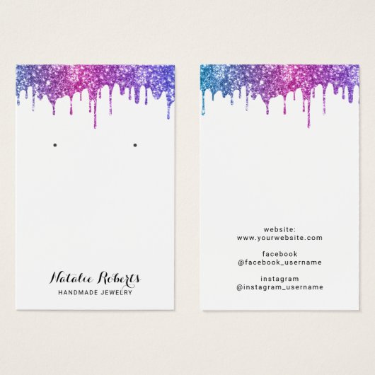 ユニコーンモダングリッタードリップスイヤリングディスプレイ (正面&裏面)