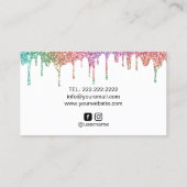 ユニコーンモダングリッタードリップスパステルホログラフィルクス 名刺 (裏面)