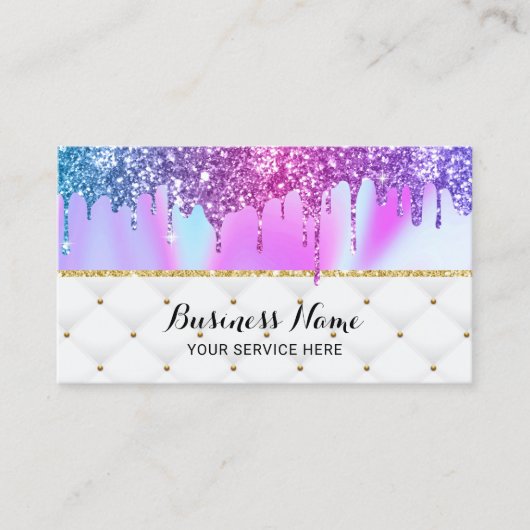 ユニコーンモダングリッタードリップスラグジュアリー名刺 名刺 (正面)