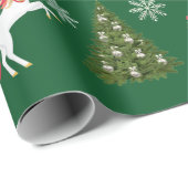 ユニコーンモダンサンタスノーフレークスクリスマスツリー ラッピングペーパー (ロールコーナー)