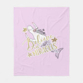 ユニコーンモダンマーメイド信じトレンディーin奇跡 フリースブランケット (正面)