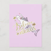 ユニコーンモダンマーメイド信じトレンディーin奇跡 ポストカード (正面)