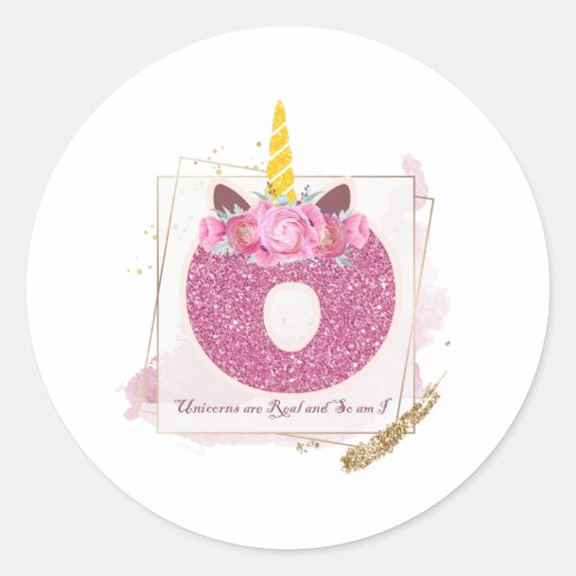 ユニコーンモノグラムカスタムOステッカー ラウンドシール (正面)