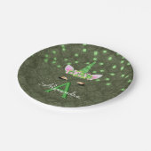 ユニコーンモノグラムグリーンセントパトリックの日 ペーパープレート (アングル)