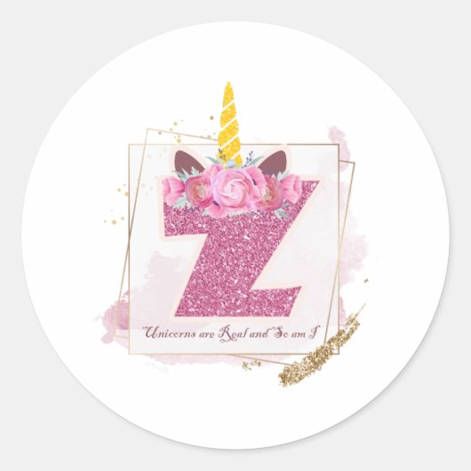ユニコーンモノグラムZカスタムステッカー ラウンドシール (正面)