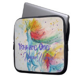 ユニコーンユニークだ!レインボーウォーターカラーアート ラップトップスリーブ (正面左)