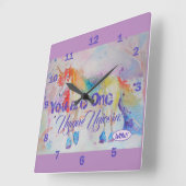 ユニコーンユニークだ！レインボーガールズクロック スクエア壁時計 (傾斜)