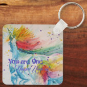 ユニコーンユニークだ!虹の水色 キーホルダー (裏面)