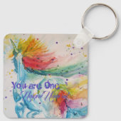 ユニコーンユニークだ!虹の水色 キーホルダー (裏面)