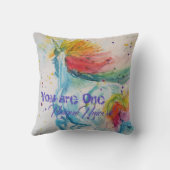 ユニコーンユニークだ！虹の水色 クッション (裏面)