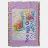 ユニコーンユニークだ！虹の水色 スローブランケット (正面縦)