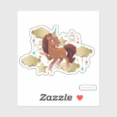 ユニコーンユニークの星と雲 シール (シート)