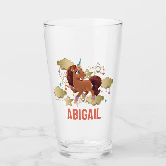 ユニコーンユニークの星と雲 タンブラーグラス (正面)