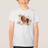 ユニコーンユニークの星と雲 トライブレンドTシャツ (正面)