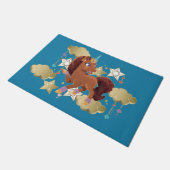 ユニコーンユニークの星と雲 ドアマット (アングル)