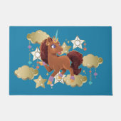 ユニコーンユニークの星と雲 ドアマット (正面)