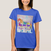 ユニコーンユニークパープルウォーター色の女性Tシャツ Tシャツ (正面)