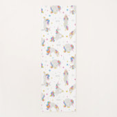 ユニコーンヨガおもしろいスマイル白お洒落色 ヨガマット (正面)