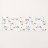 ユニコーンヨガおもしろいスマイル白お洒落色 ヨガマット (正面(横))