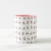 ユニコーンヨガポーズパターンデザイン ツートーンマグカップ (中央)