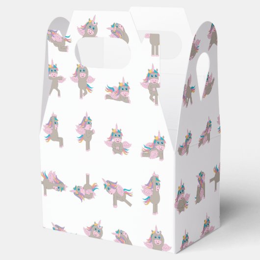 ユニコーンヨガポーズパターンデザイン フェイバーボックス (オープン)