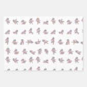 ユニコーンヨガポーズパターンデザイン ラッピングペーパーシート (正面)