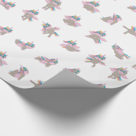 ユニコーンヨガポーズパターンデザイン ラッピングペーパー