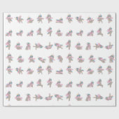 ユニコーンヨガポーズパターンデザイン ラッピングペーパー (フラット)