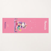 ユニコーンヨガポーズヨギピンクパープルネームモノグラム ヨガマット (正面(横))