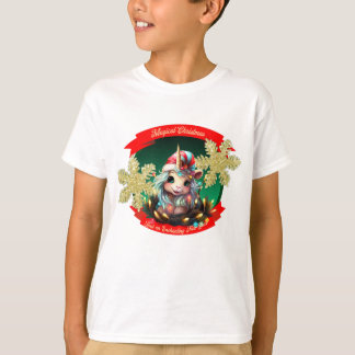 ユニコーンライトクリスマス Tシャツ