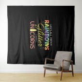 ユニコーンラバーギフトアイディアレインボーズグリッターユニコーン タペストリー (インサイチュ(横))