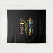 ユニコーンラバーギフトアイディアレインボーズグリッターユニコーン タペストリー (正面(横))