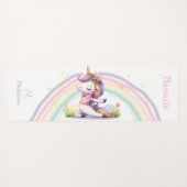 ユニコーンラバーズナマステヨガおもしろいかわいい名前モノグラム ヨガマット (裏面(横))