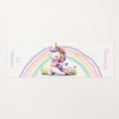 ユニコーンラバーズナマステヨガおもしろいかわいい名前モノグラム ヨガマット (正面(横))