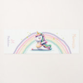 ユニコーンラバーズナマステヨガおもしろいピンクネームモノグラム ヨガマット (裏面(横))