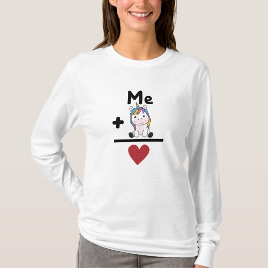 ユニコーンラブユニコーンハートユニコーン愛 Tシャツ (正面)