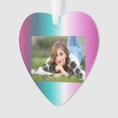 ユニコーンラベンダーティール(緑がかった色)グラデーションターコイズ オーナメント (正面)