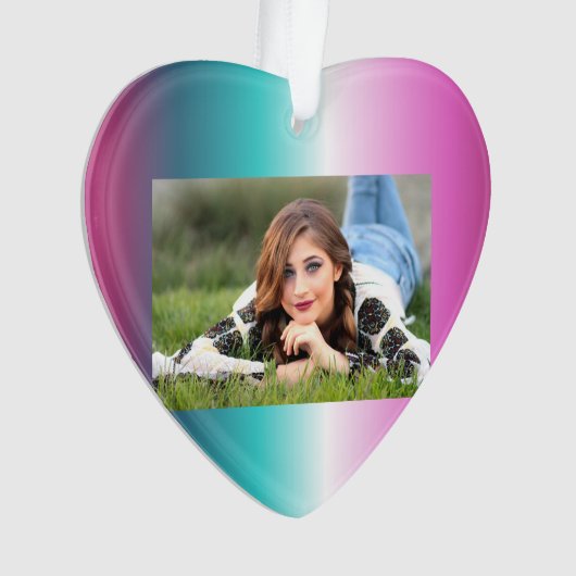 ユニコーンラベンダーティール(緑がかった色)グラデーションターコイズ オーナメント (正面)