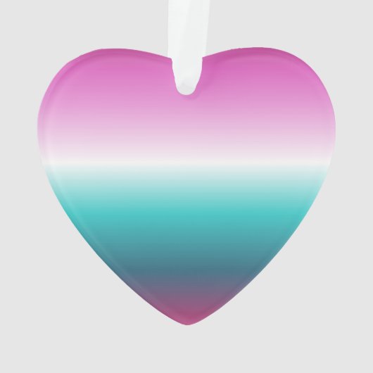 ユニコーンラベンダーティール(緑がかった色)グラデーションターコイズ オーナメント (裏面)