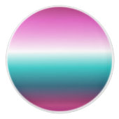 ユニコーンラベンダーティール(緑がかった色)グラデーションターコイズ セラミックノブ (正面)