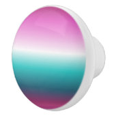 ユニコーンラベンダーティール(緑がかった色)グラデーションターコイズ セラミックノブ (右)