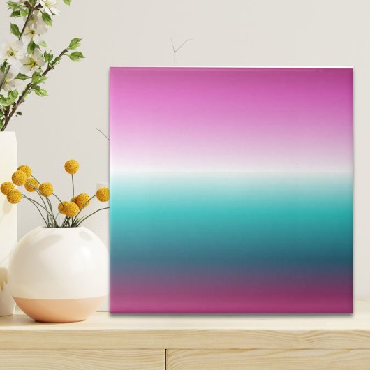 ユニコーンラベンダーティール(緑がかった色)グラデーションターコイズ タイル