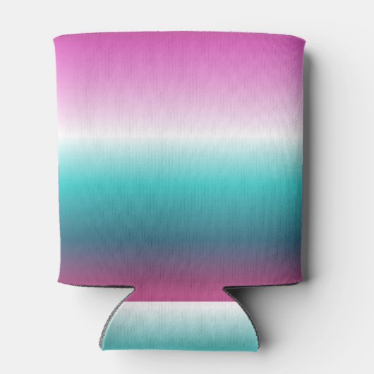 ユニコーンラベンダーティール(緑がかった色)グラデーションターコイズ 缶クーラー (裏面)