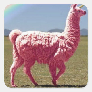 ユニコーンラマのステッカー スクエアシール