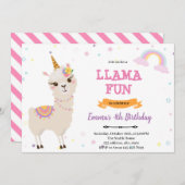 ユニコーンラマの招待 サンキューカード (正面/裏面)