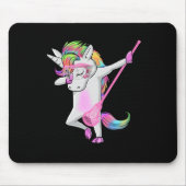 ユニコーンリラックスダブ青少年ラクロスティーズラクロスおもしろい マウスパッド (正面)