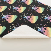 ユニコーンレインボーウンチ絵文字かわいい シェルパブランケット (3/4)