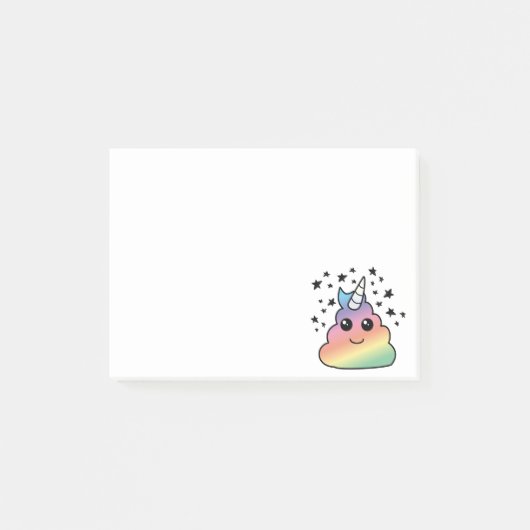 ユニコーンレインボーウンチ絵文字かわいい ポストイット (正面)