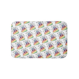 ユニコーンレインボーウンチ絵文字 バスマット