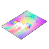 ユニコーンレインボーカラフルパーソナルスクール ノートブック (左側)